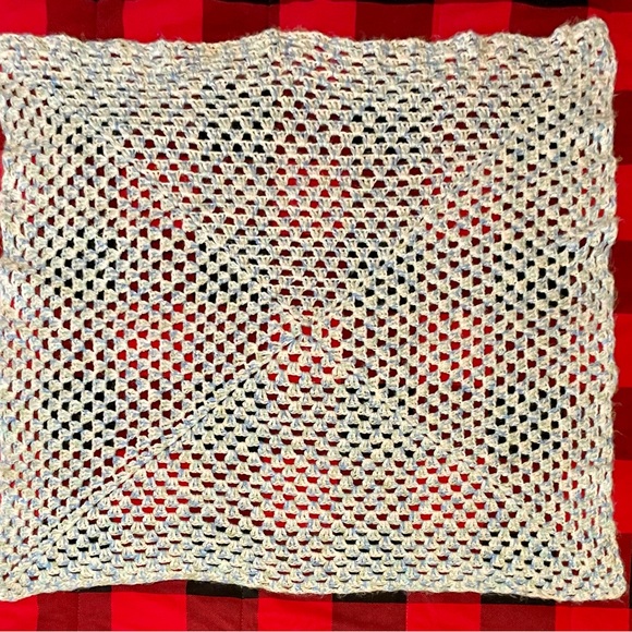 Cute Baby Blue and Mint Green Crochet Afghan Throw Crib Blanket
approx 40”x40” - Picture 1 of 3